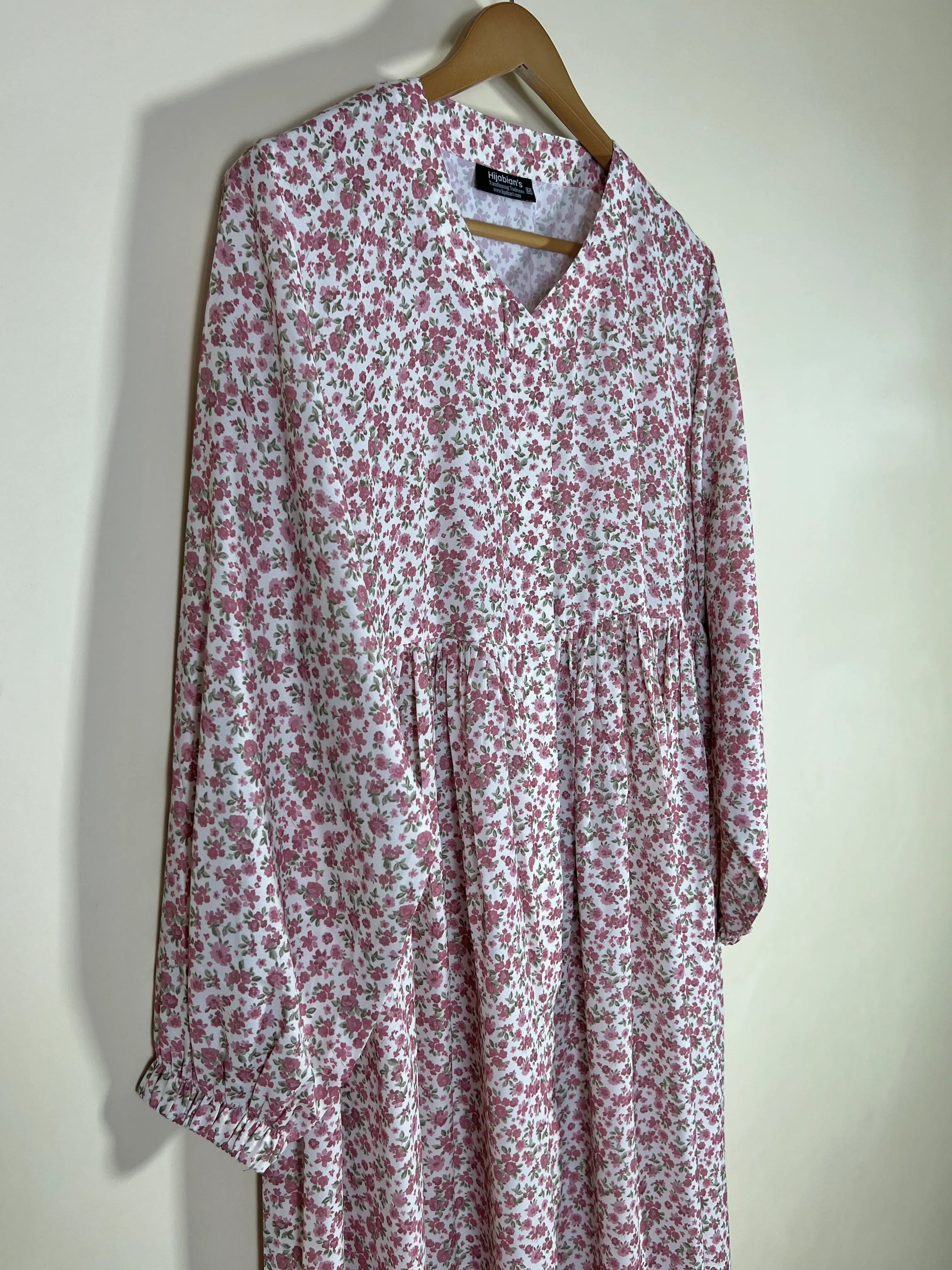 Blush - Floral Front Open Chun Abaya HJ1669 Secondary image