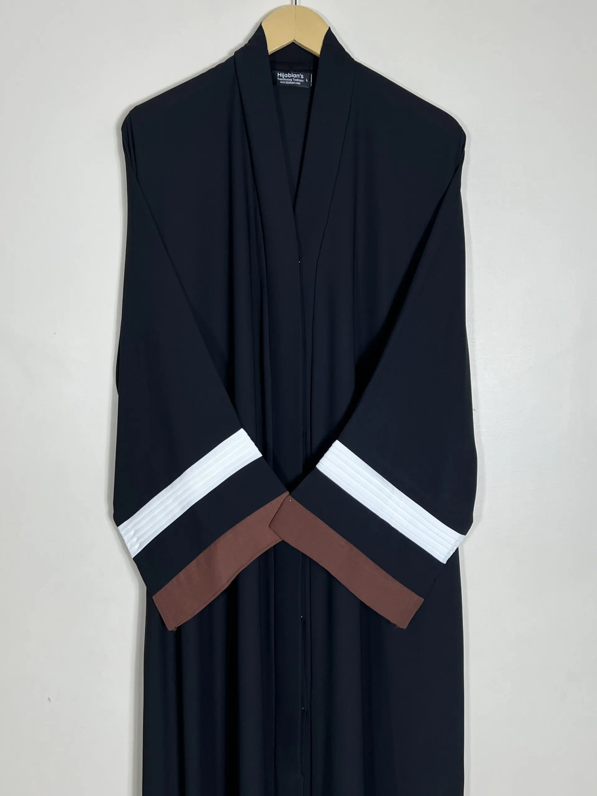 Russet - White Pleated Modest Abaya HJ0791 Secondary image