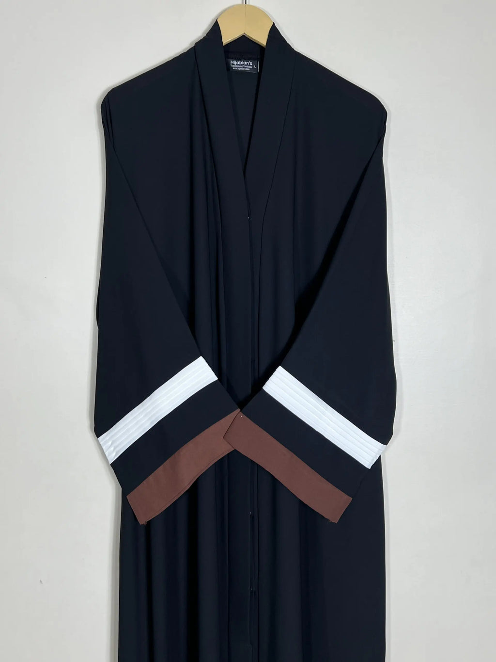 Russet - White Pleated Modest Abaya HJ0791