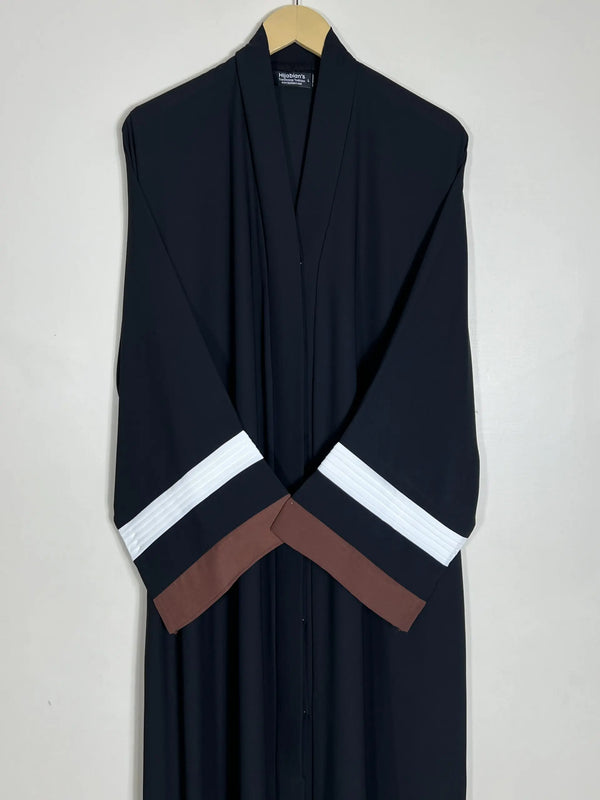 Russet - White Pleated Modest Abaya HJ0791