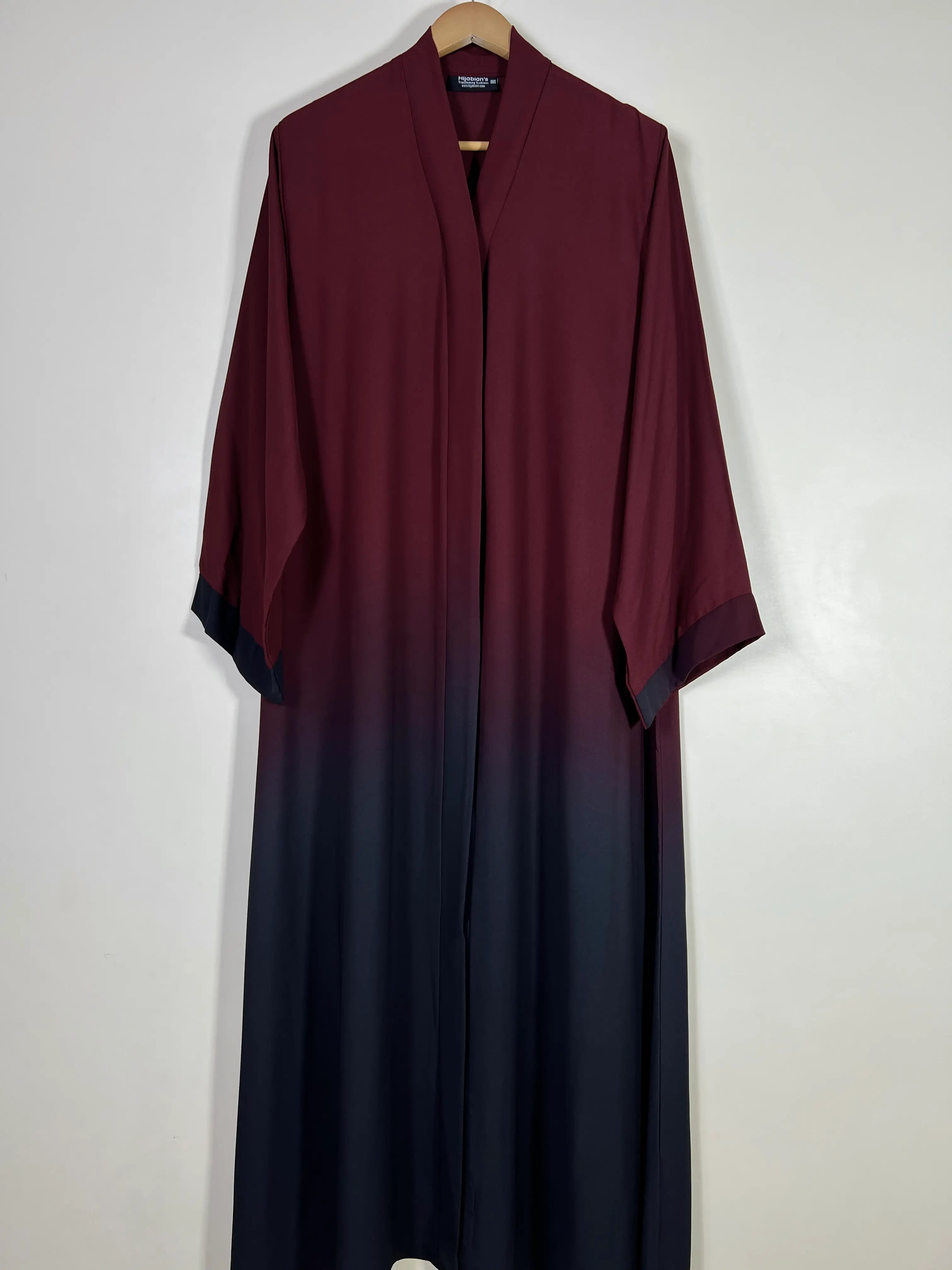 Maroon - Dual Essence Open Abaya HJ1677 Secondary image