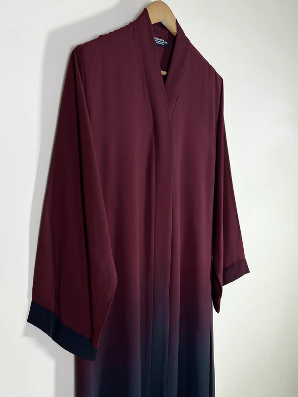 Maroon - Dual Essence Open Abaya HJ1677