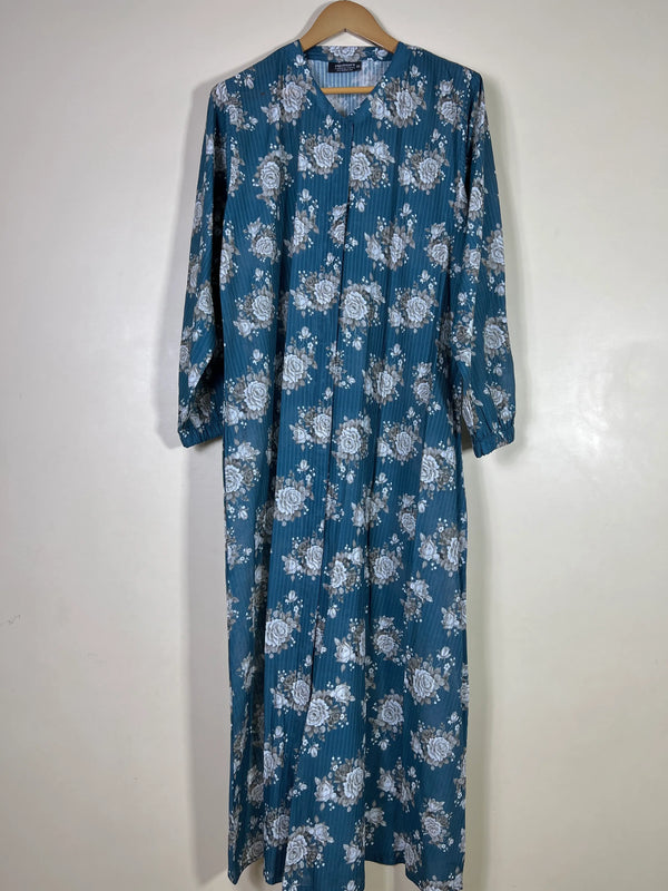 Teal Blue - Arabic Lawn Abaya HJ1685
