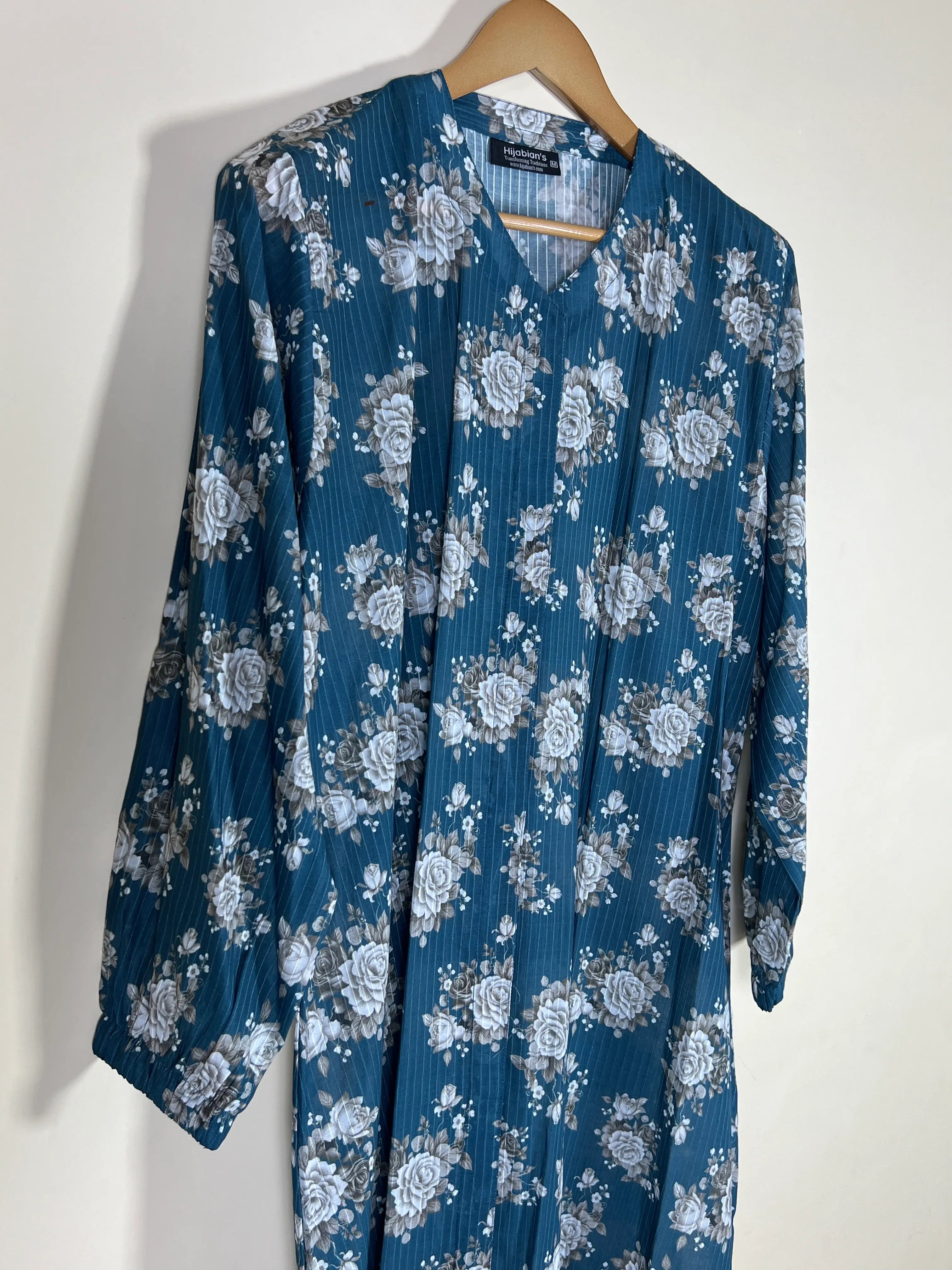 Teal Blue - Arabic Lawn Abaya HJ1685