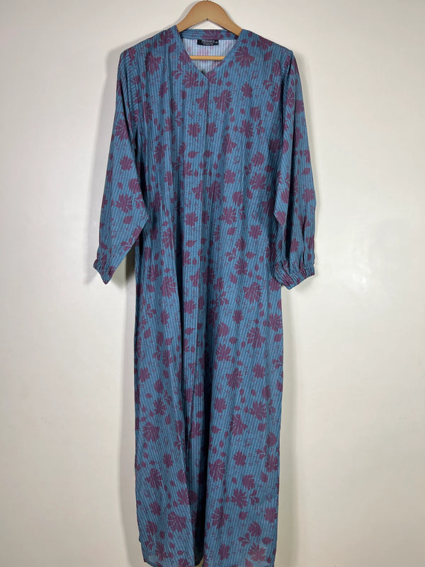 Plum Blue- Arabic Lawn Abaya HJ1688