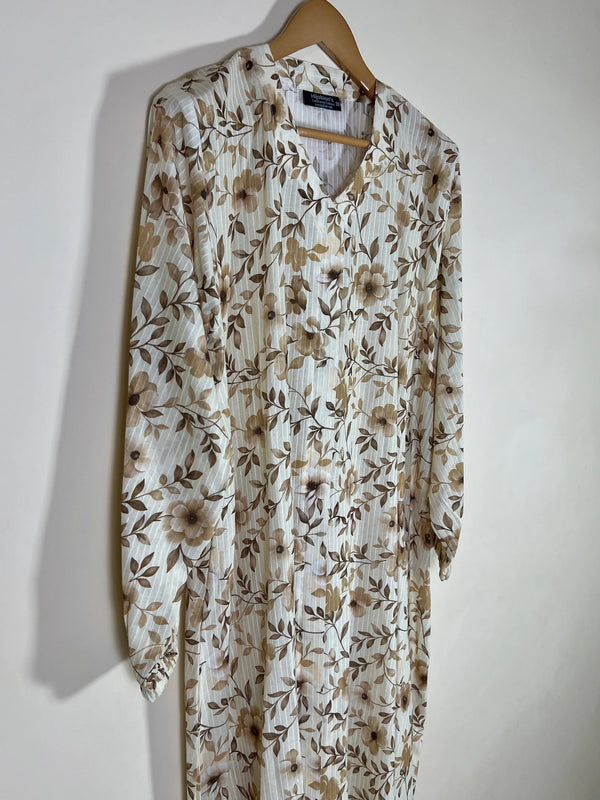 Beige Cream - Arabic Lawn Abaya HJ1690