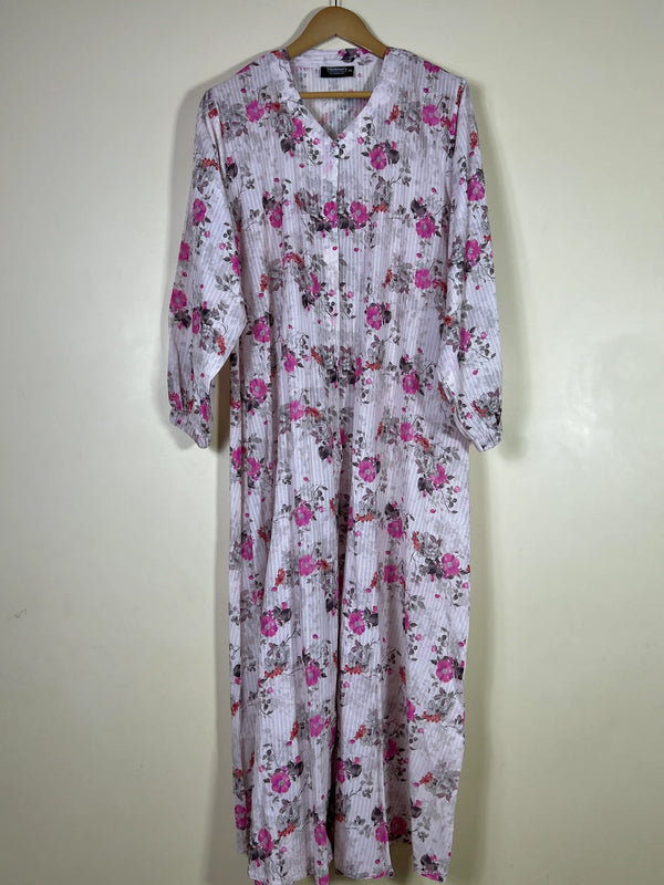 Rose Grey - Arabic Lawn Abaya HJ1691