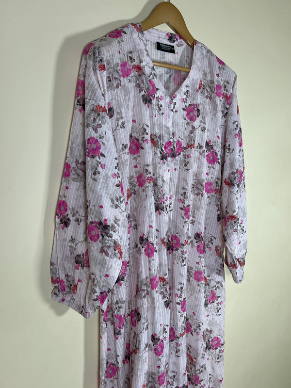 Rose Grey - Arabic Lawn Abaya HJ1691