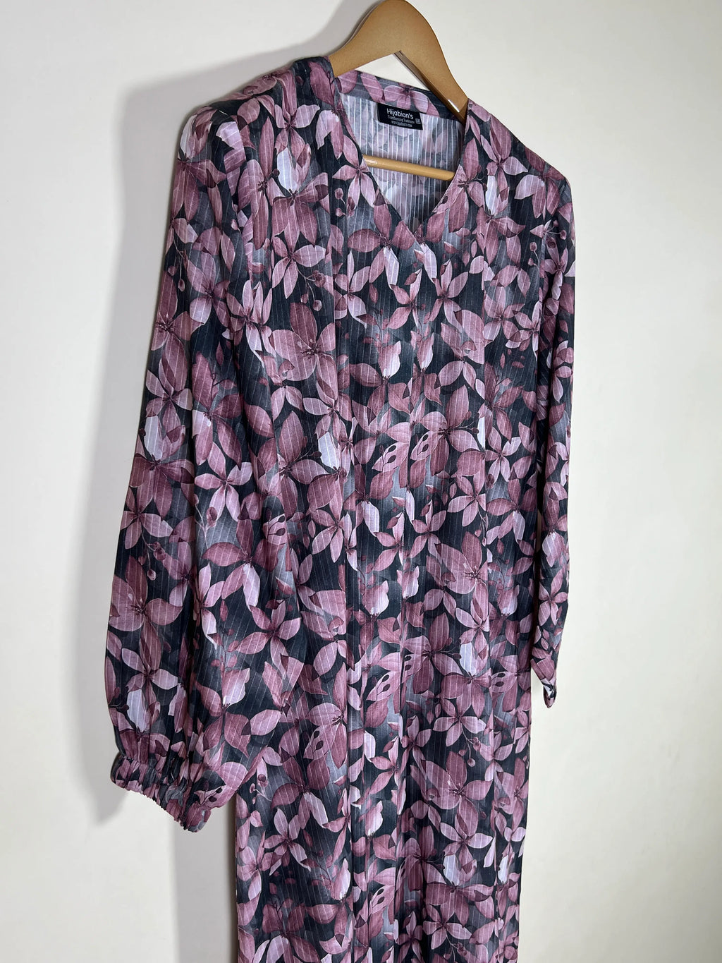 Mauve Black - Arabic Lawn Abaya HJ1692
