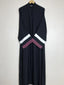 Mauve - White Pleated Modest Abaya HJ0843