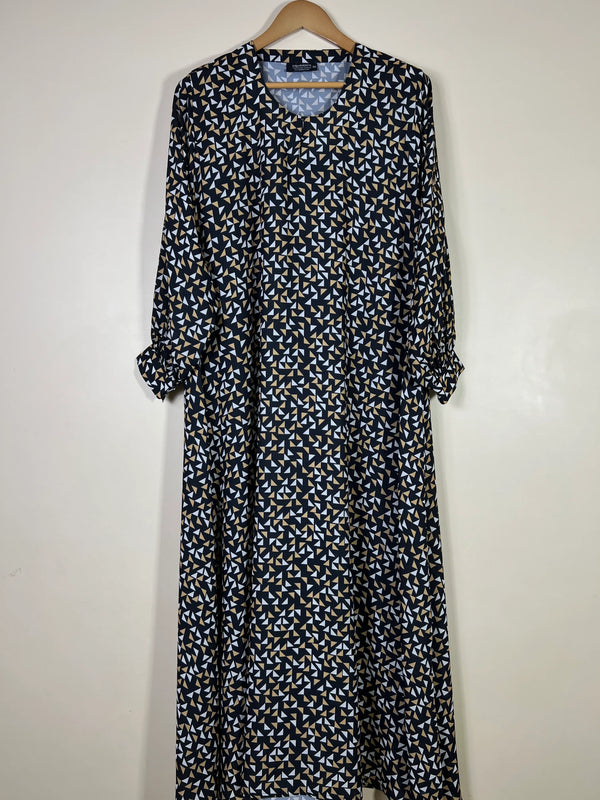 Black - Printed Maxi Abaya HJ1693