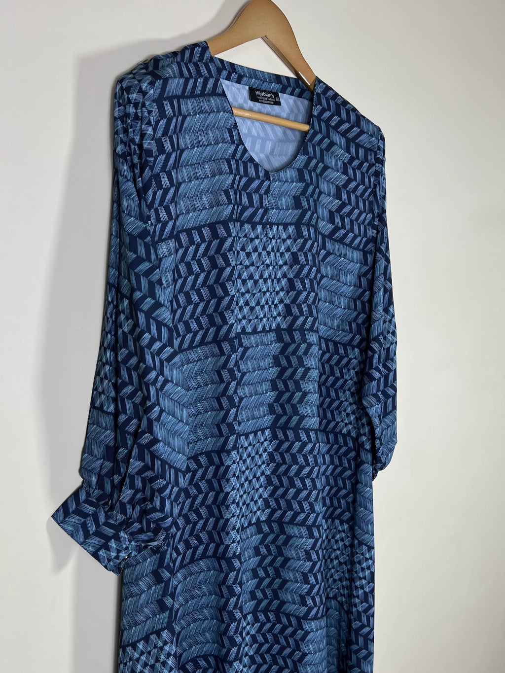 Denim Blue - Printed Maxi Abaya HJ1694