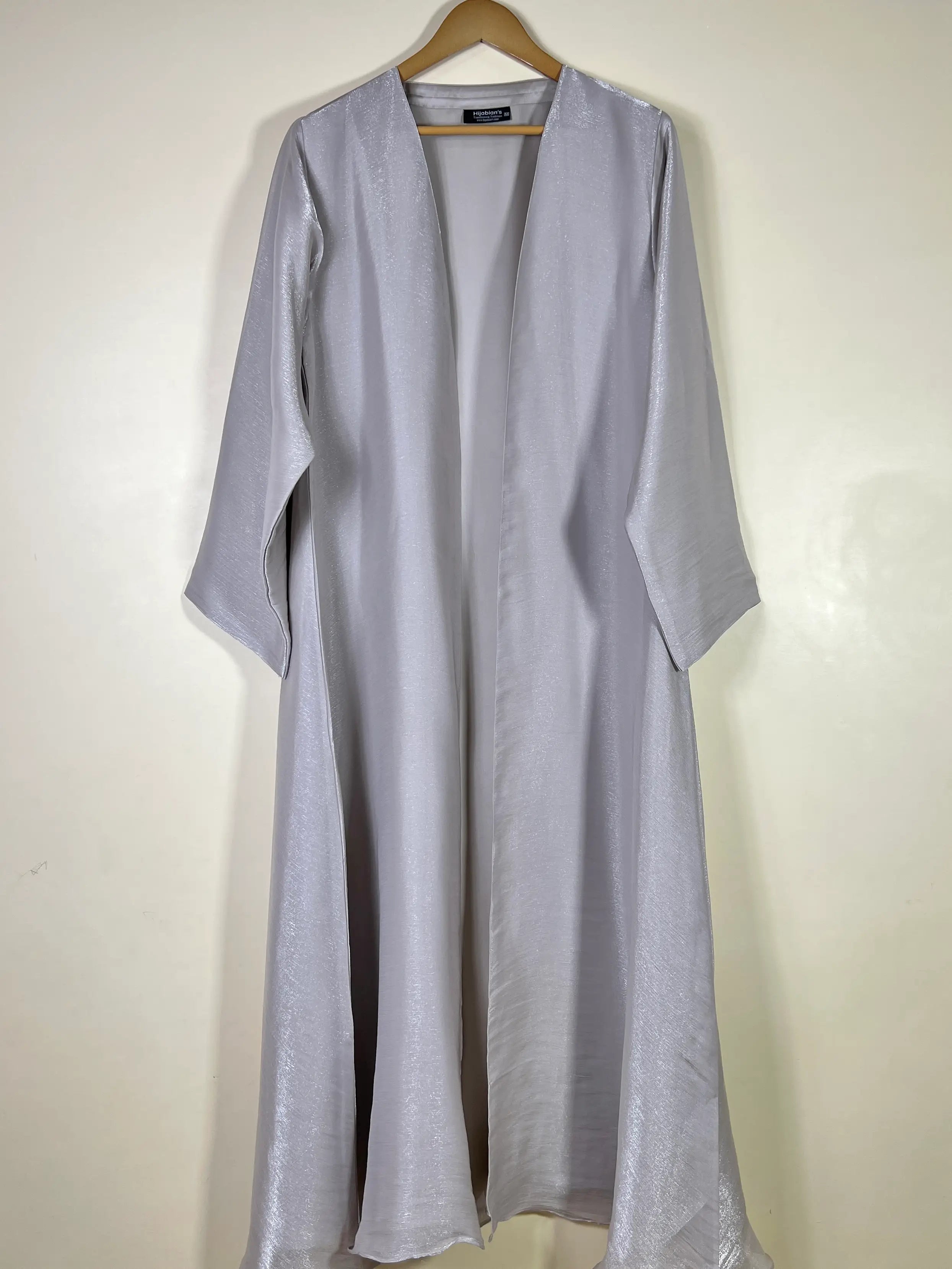 Silver Grey -  Zareen Crinkle Silk Abaya HJ1709 (Copy)