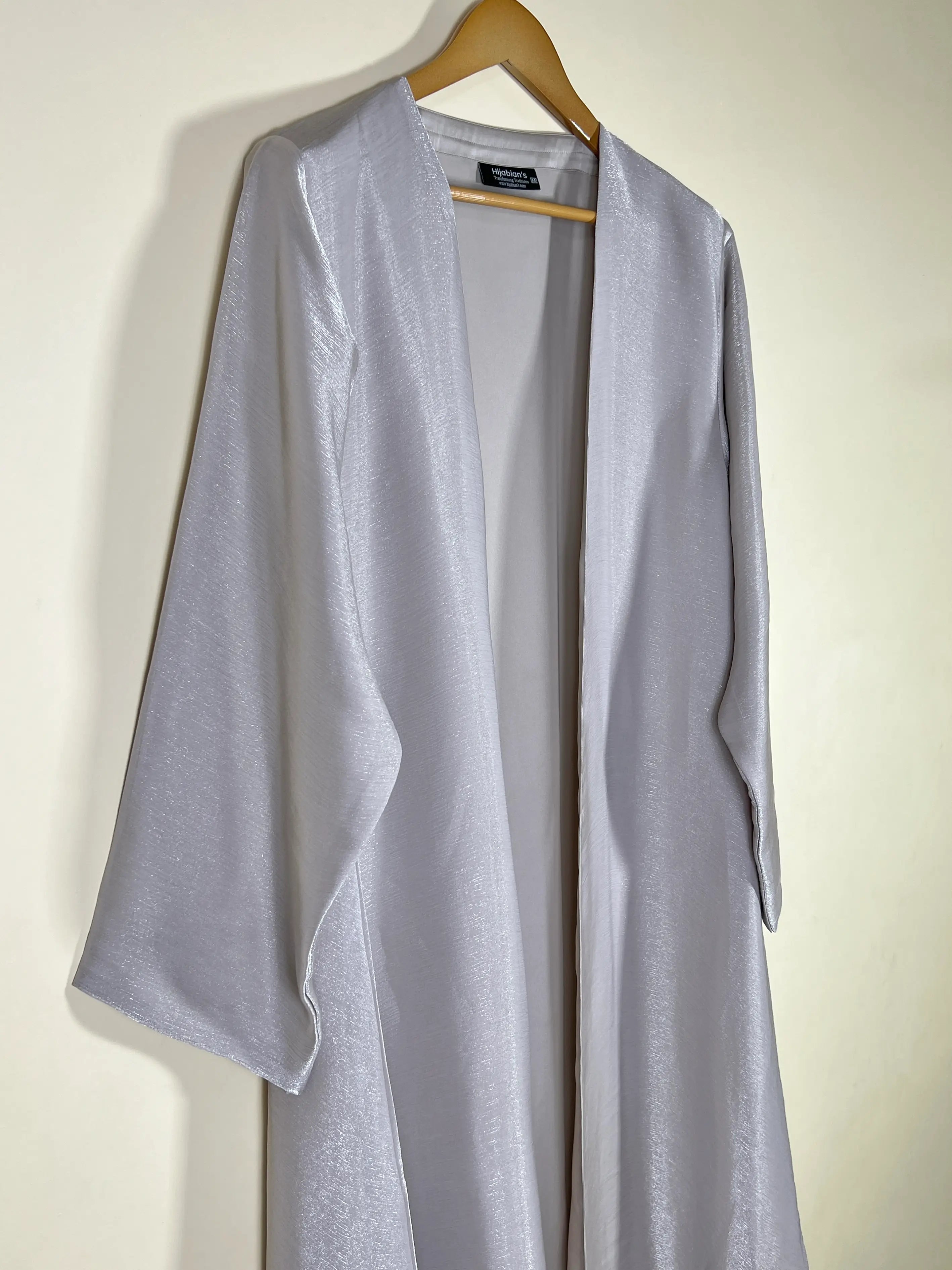 Silver Grey -  Zareen Crinkle Silk Abaya HJ1709 (Copy)