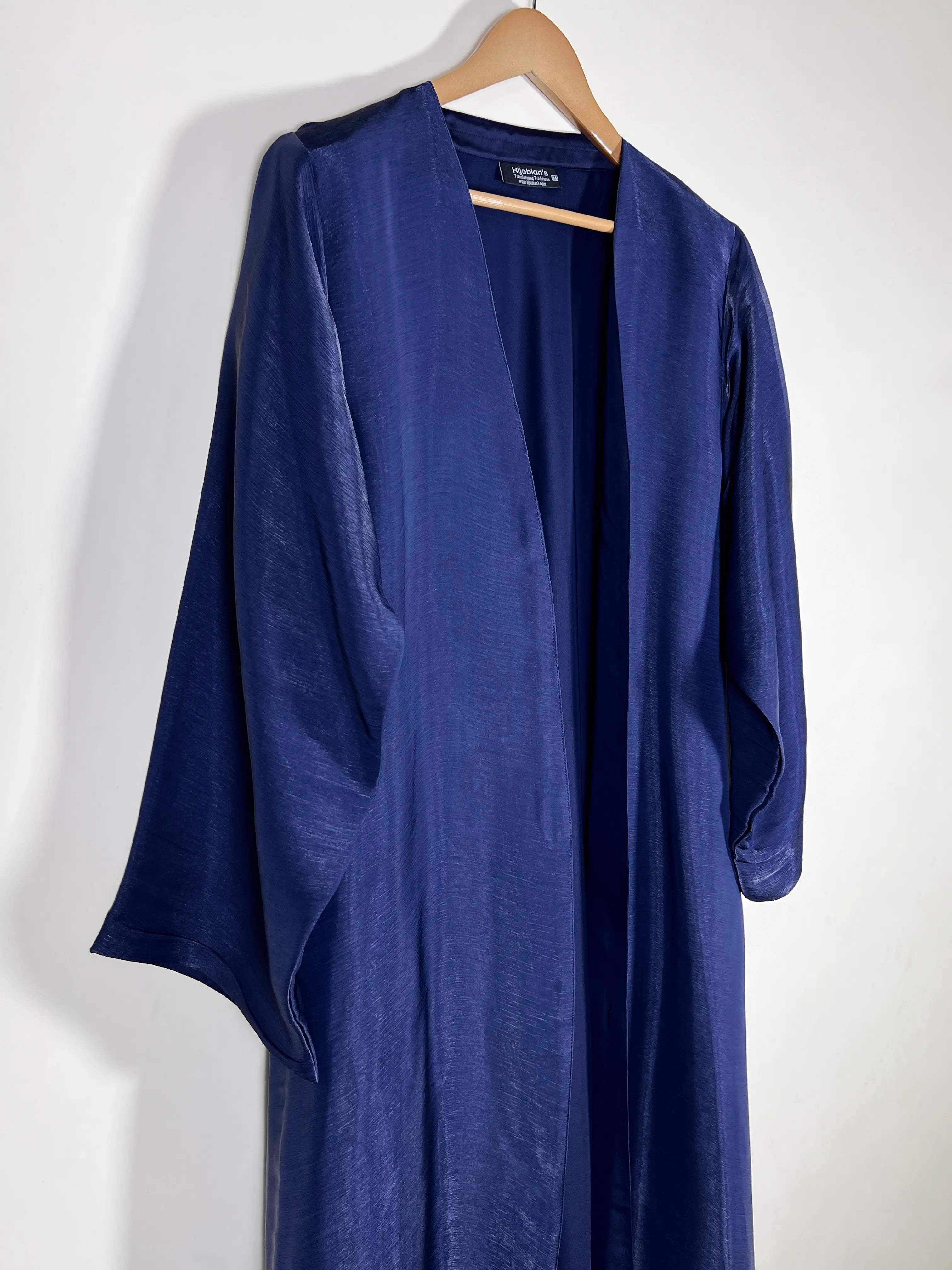 Midnight Navy -  Zareen Crinkle Silk Abaya HJ1708