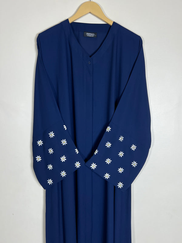 Blue - Petals Embroidery Abaya HJ1355