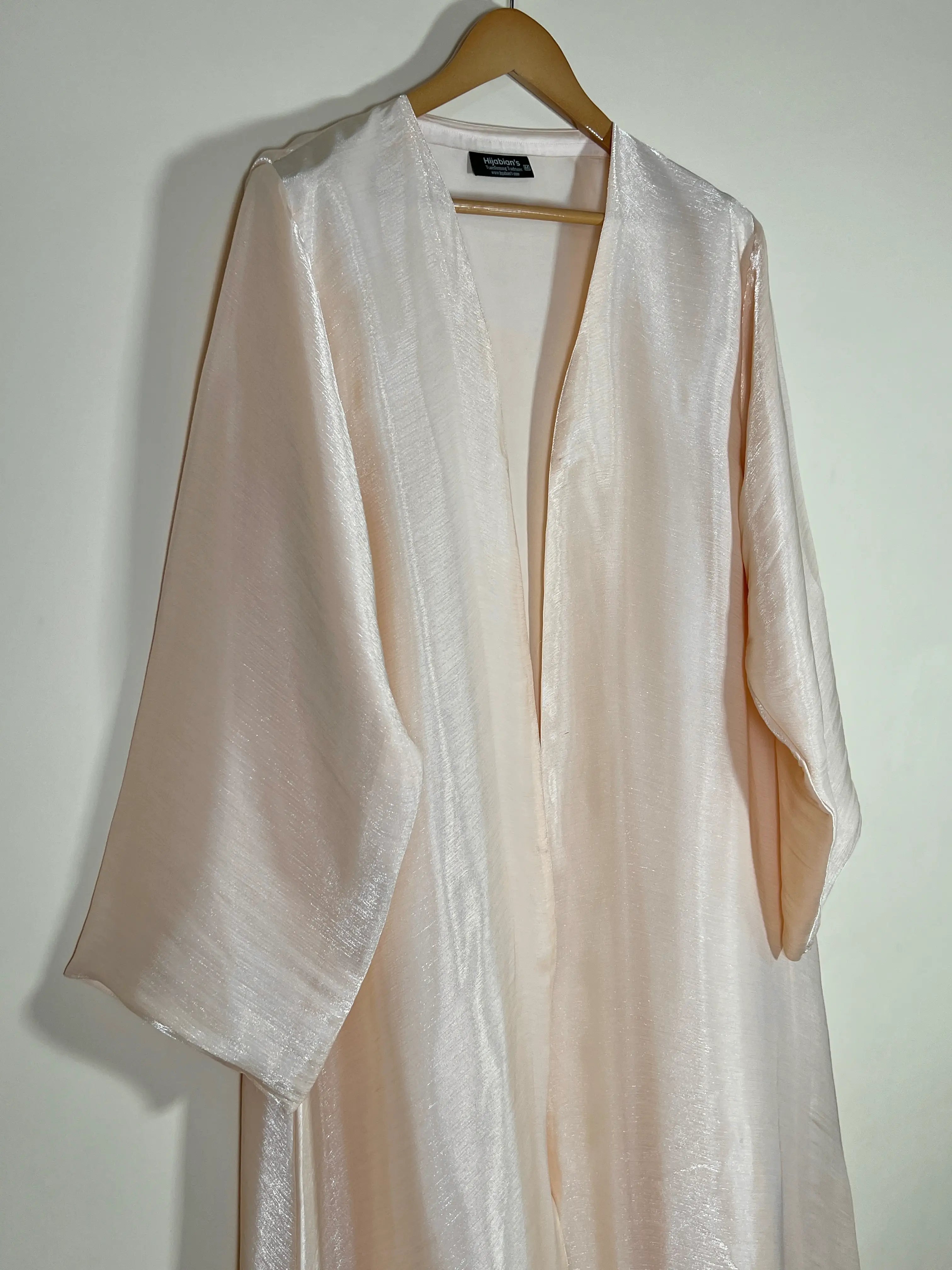 Soft Beige -  Zareen Crinkle Silk Abaya HJ1709