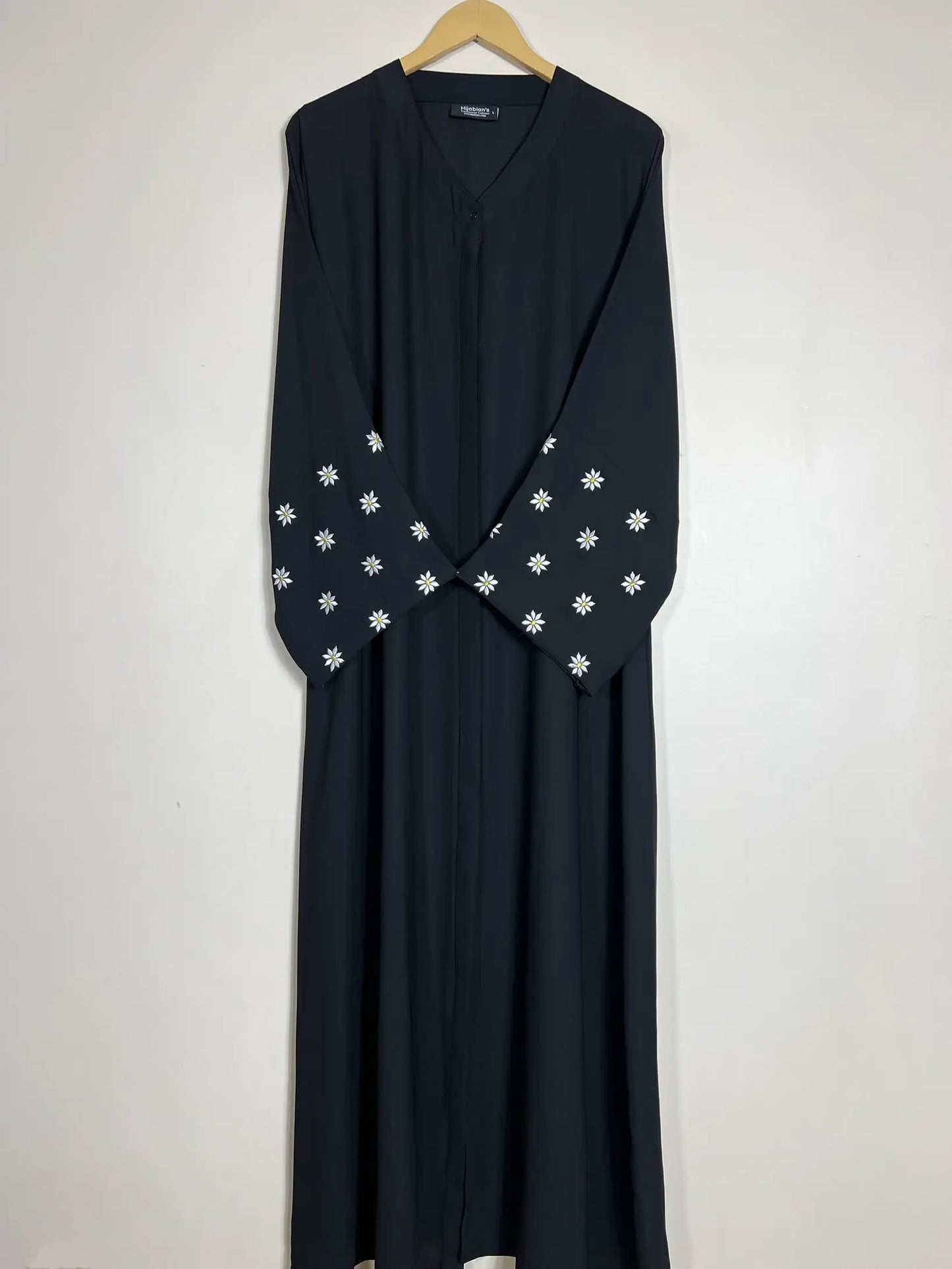 Black - Petals Embroidery Abaya HJ1417