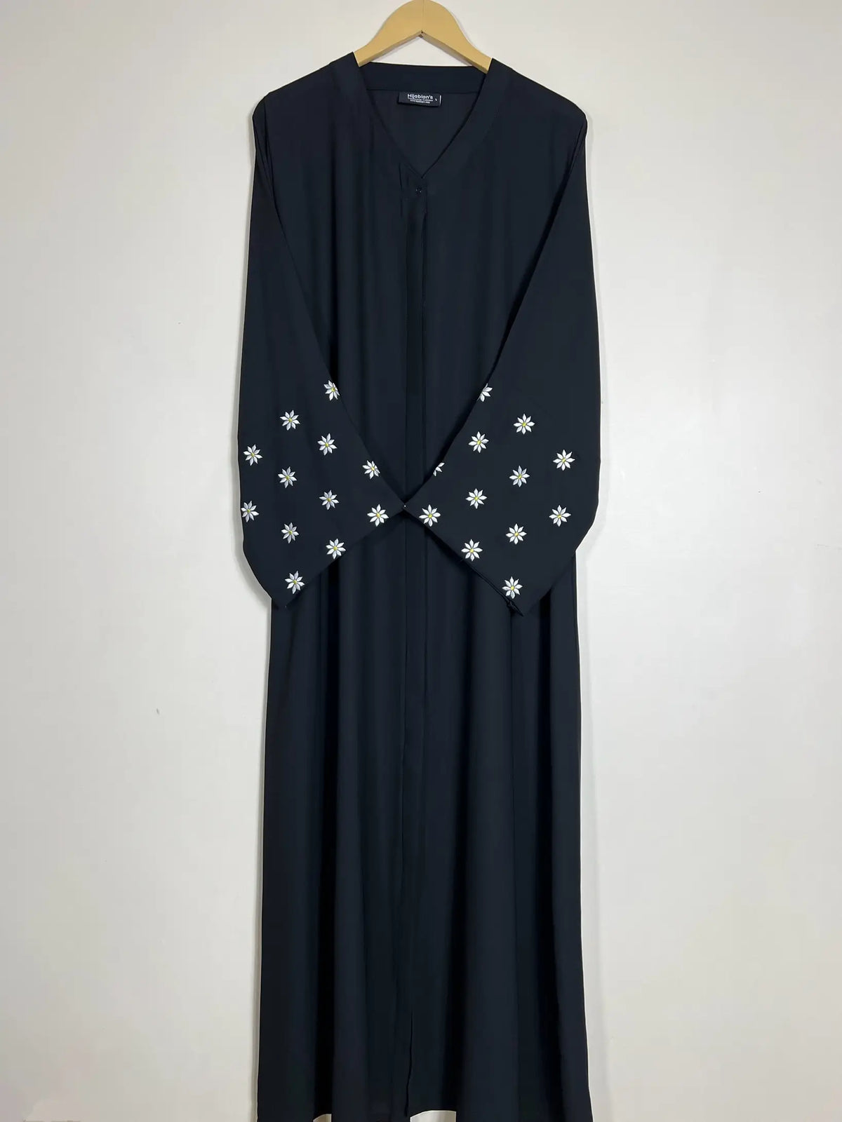 Black - Petals Embroidery Abaya HJ1417 Main image