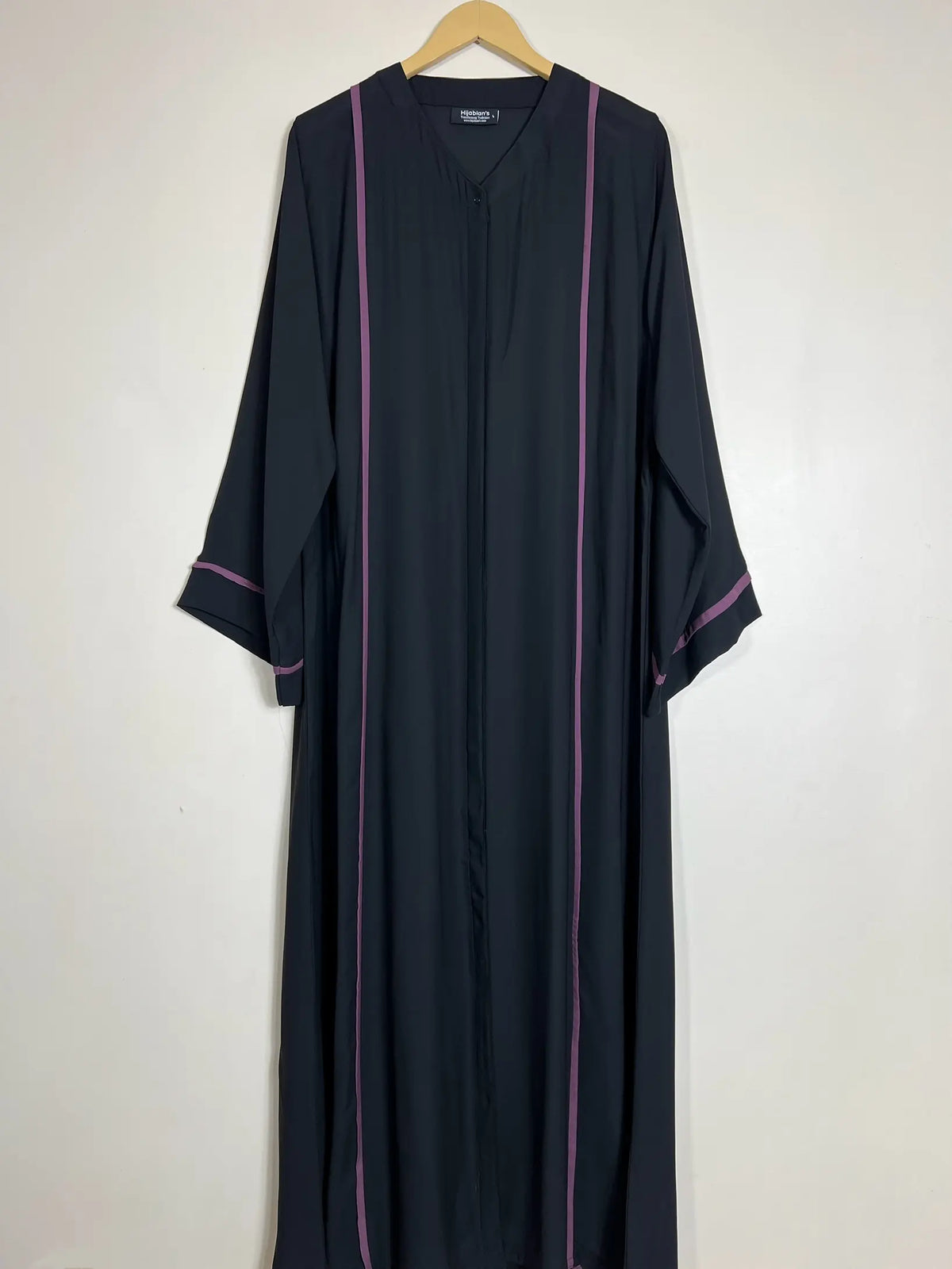 Black - Mauve Pipen Majesty Abaya HJ0850 Main image