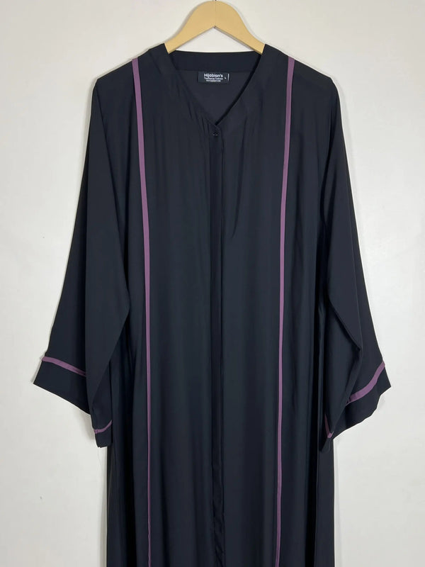 Black - Mauve Pipen Majesty Abaya HJ0850