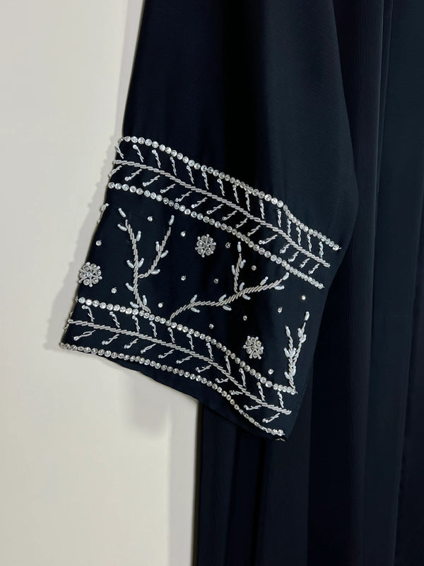 Noir Éclat Abaya - Black HJ1763