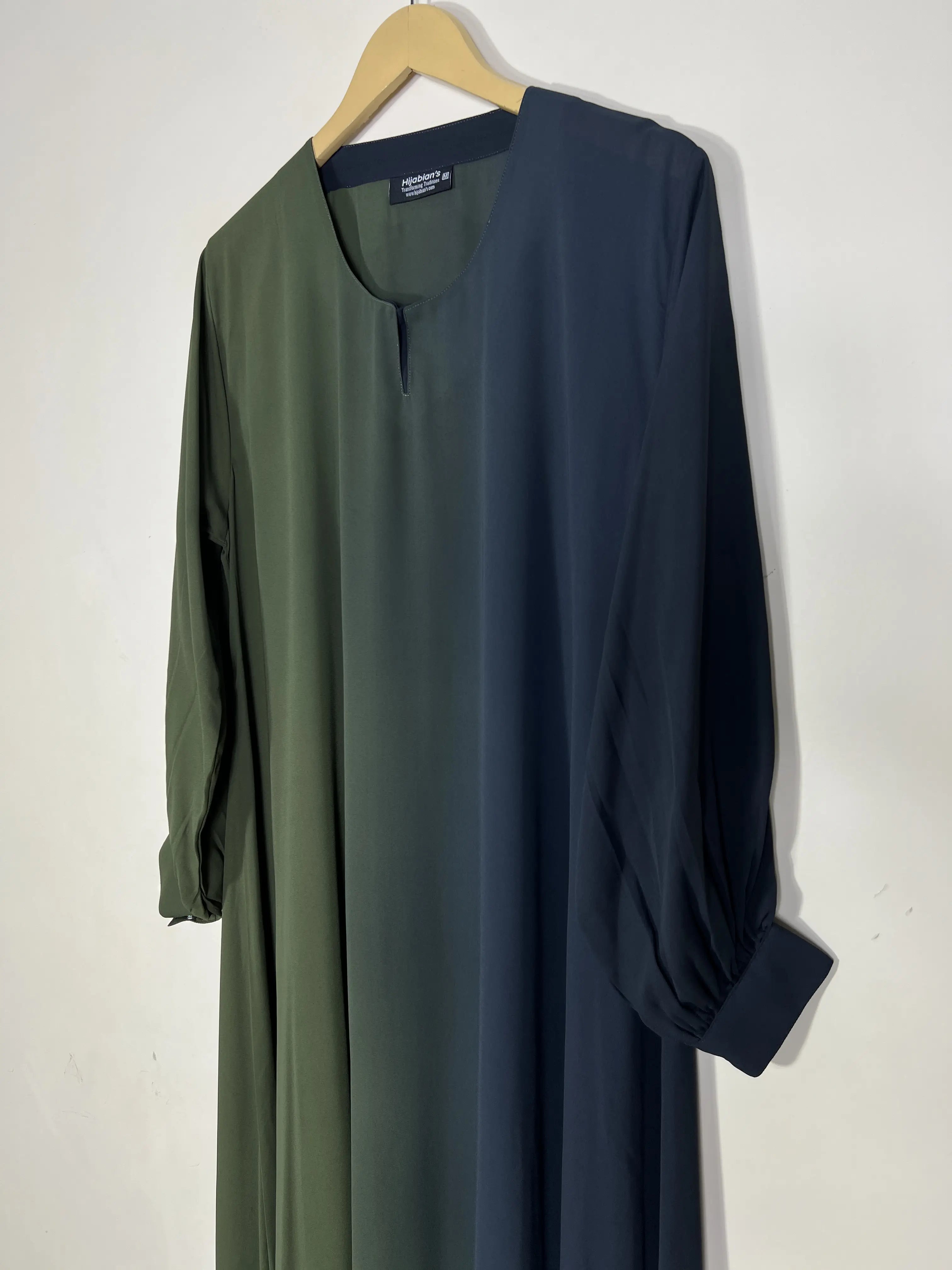 Olive Green - Dual Tone Maxi Abaya HJ1488 Secondary image