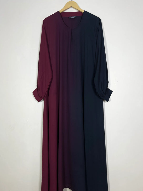 Maroon - Dual Tone Maxi Abaya HJ1343