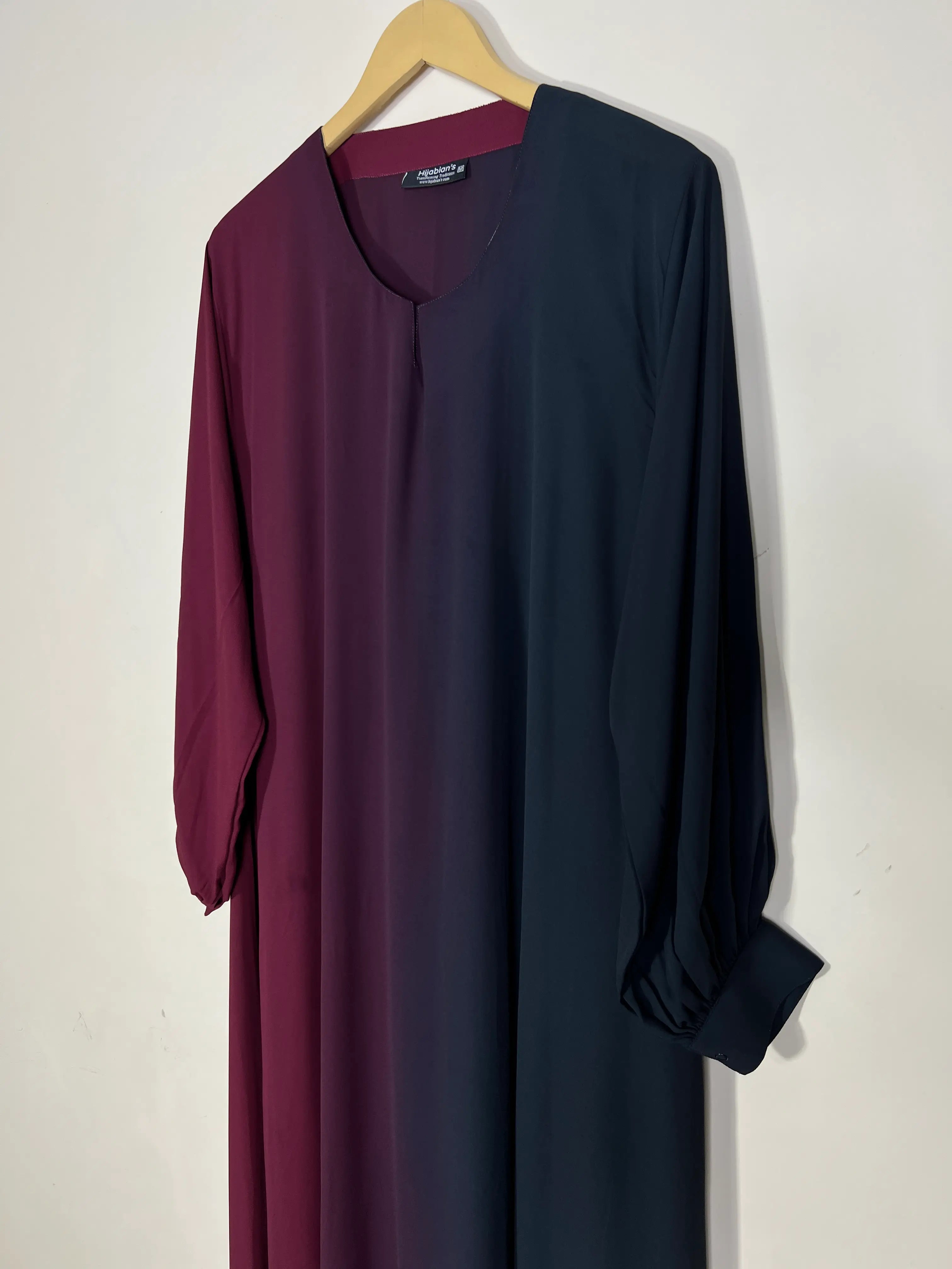 Maroon - Dual Tone Maxi Abaya HJ1343 Secondary image
