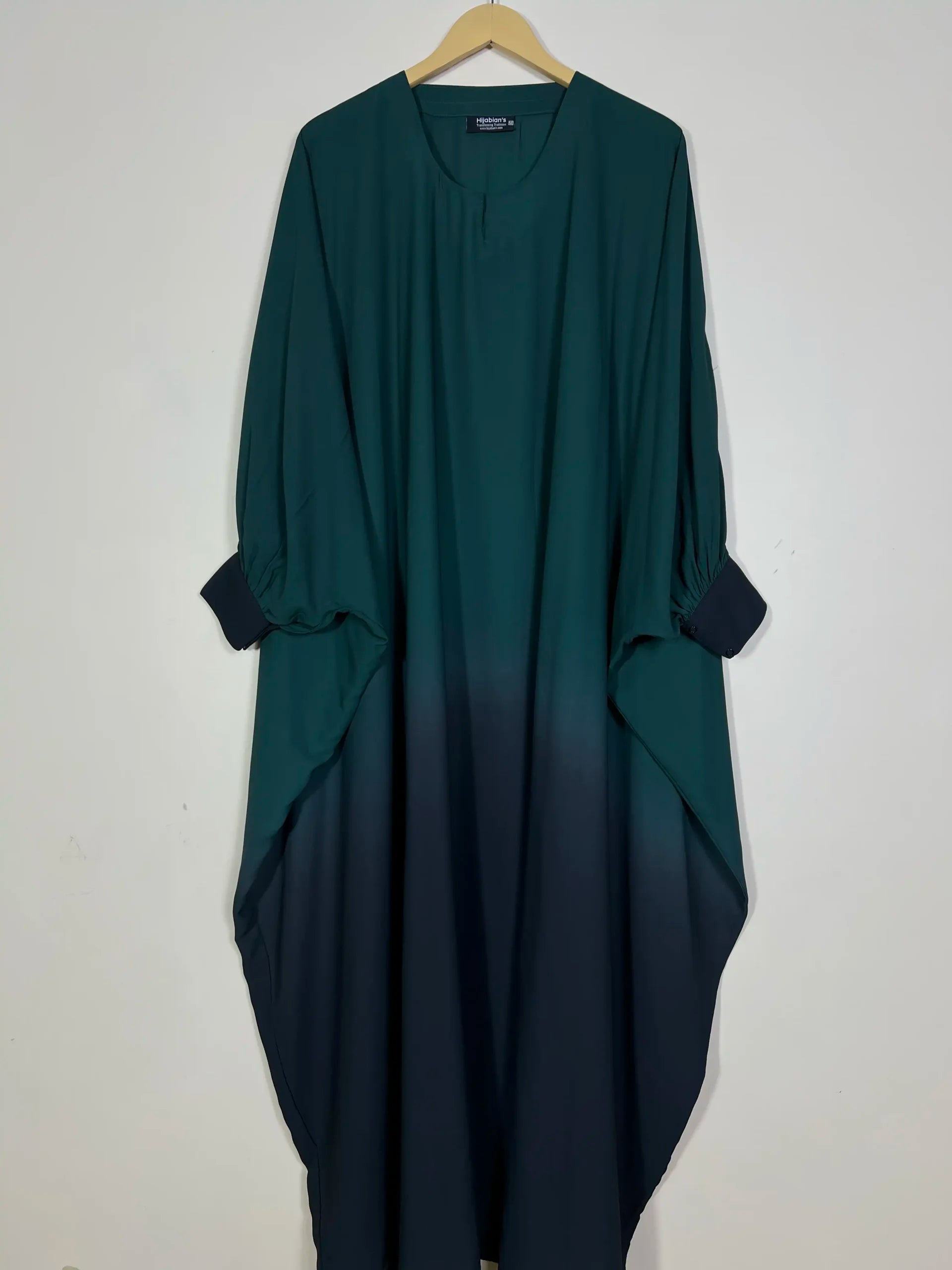 Bottle Green - Dual Tone Butterfly Abaya HJ1344