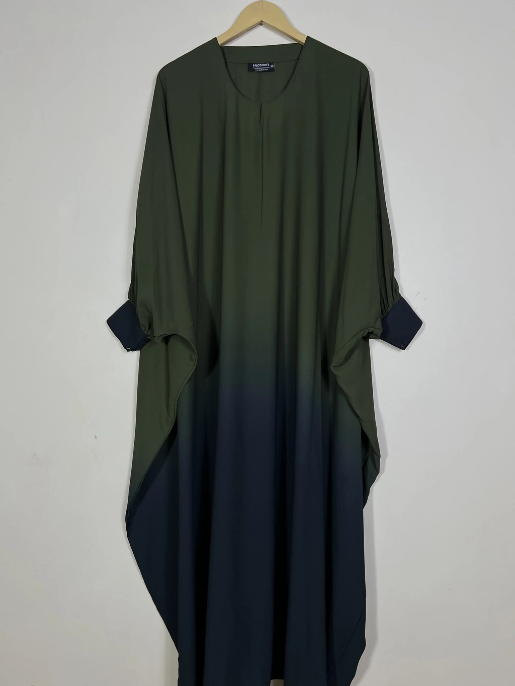 Olive Green - Dual Tone Butterfly Abaya HJ1476