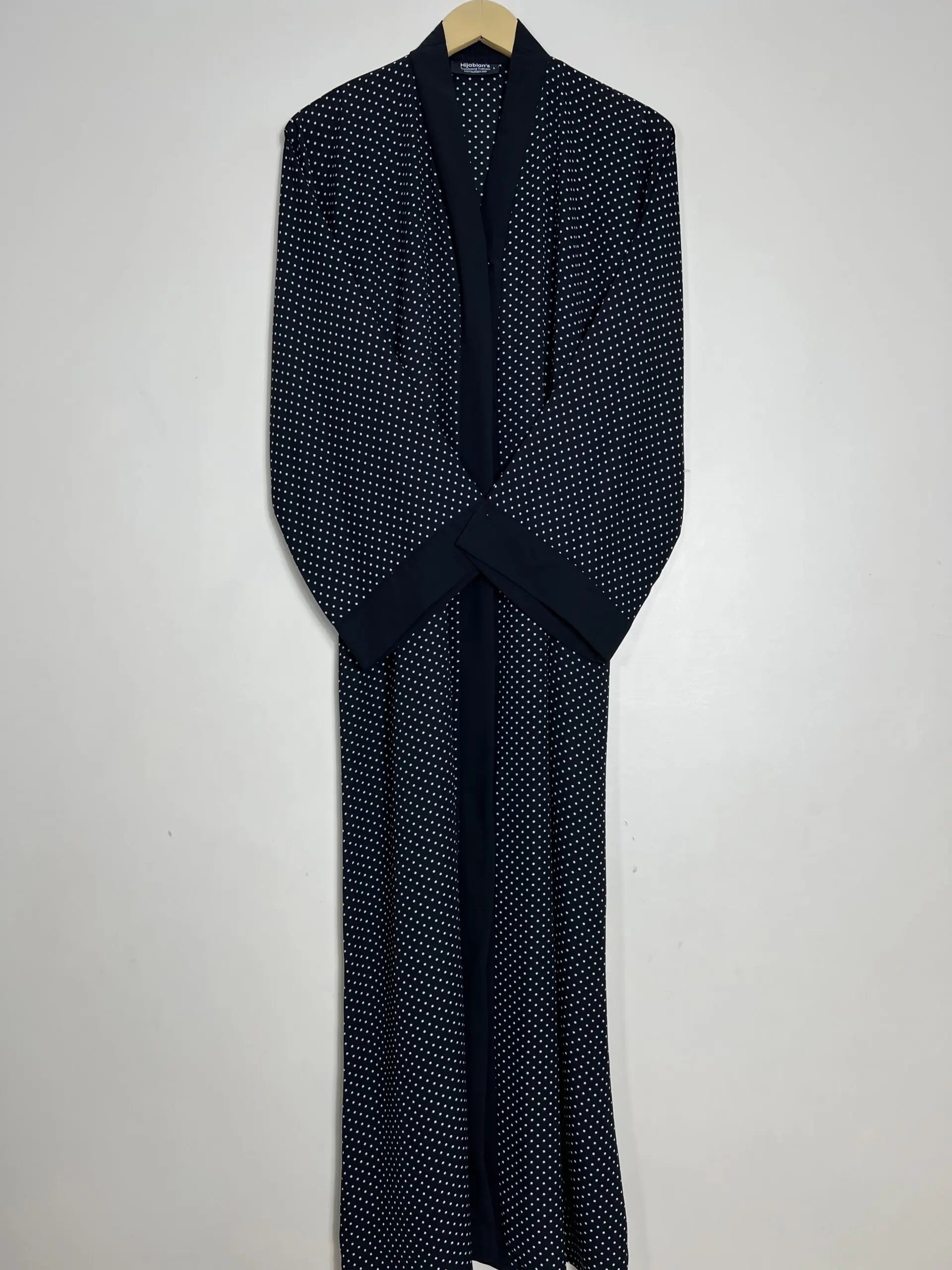 Black - Printed Front Open Abaya HJ0852