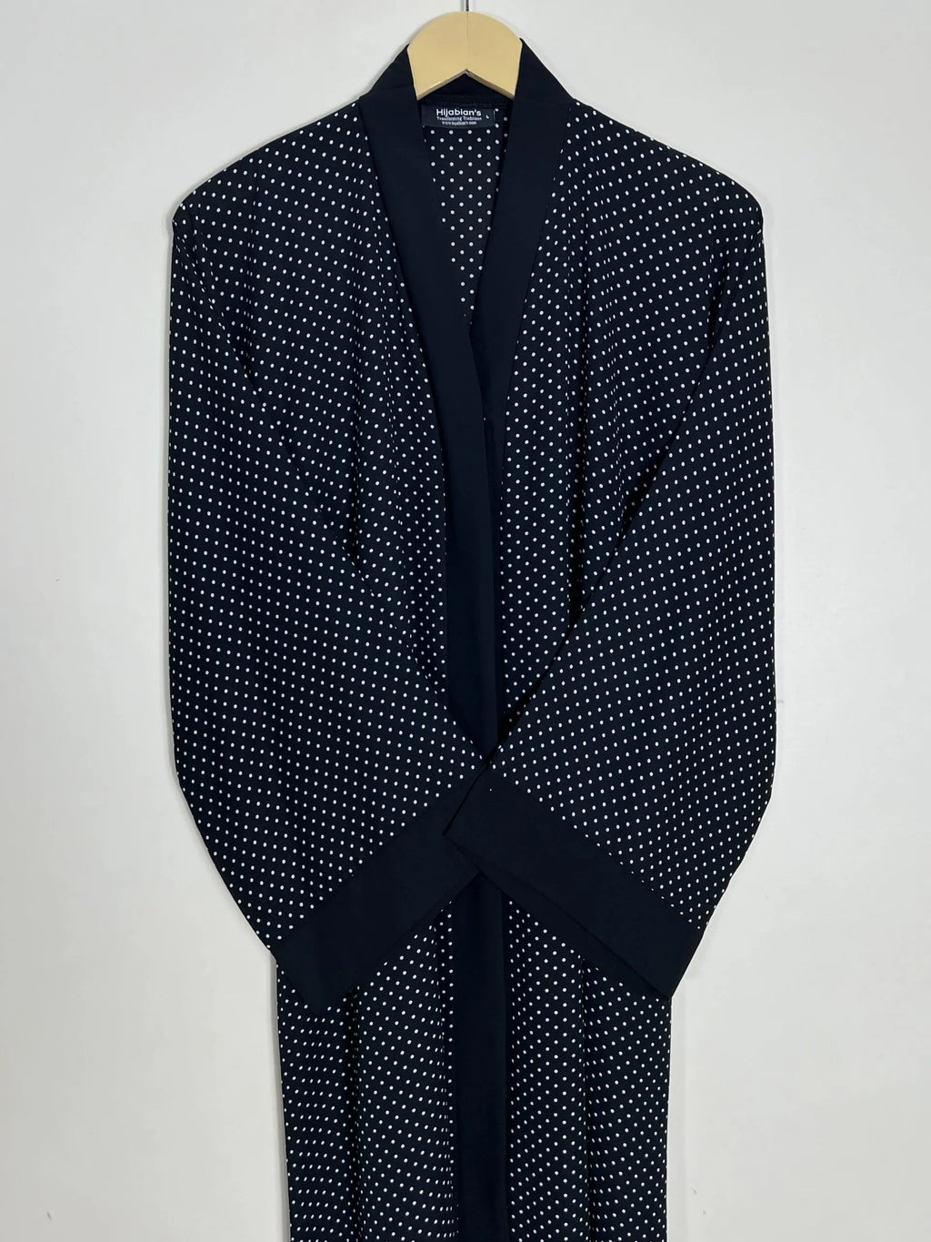 Black - Printed Front Open Abaya HJ0852