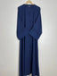 Blue - Sleek Pleats Front Open Abaya HJ0909