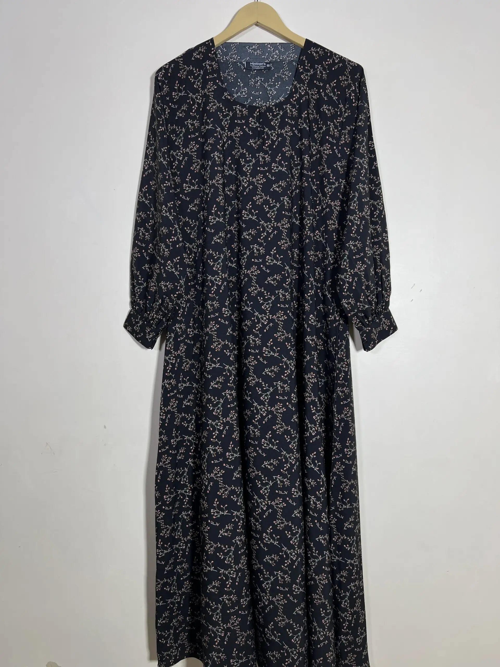 Black - Floral Maxi Abaya HJ1287