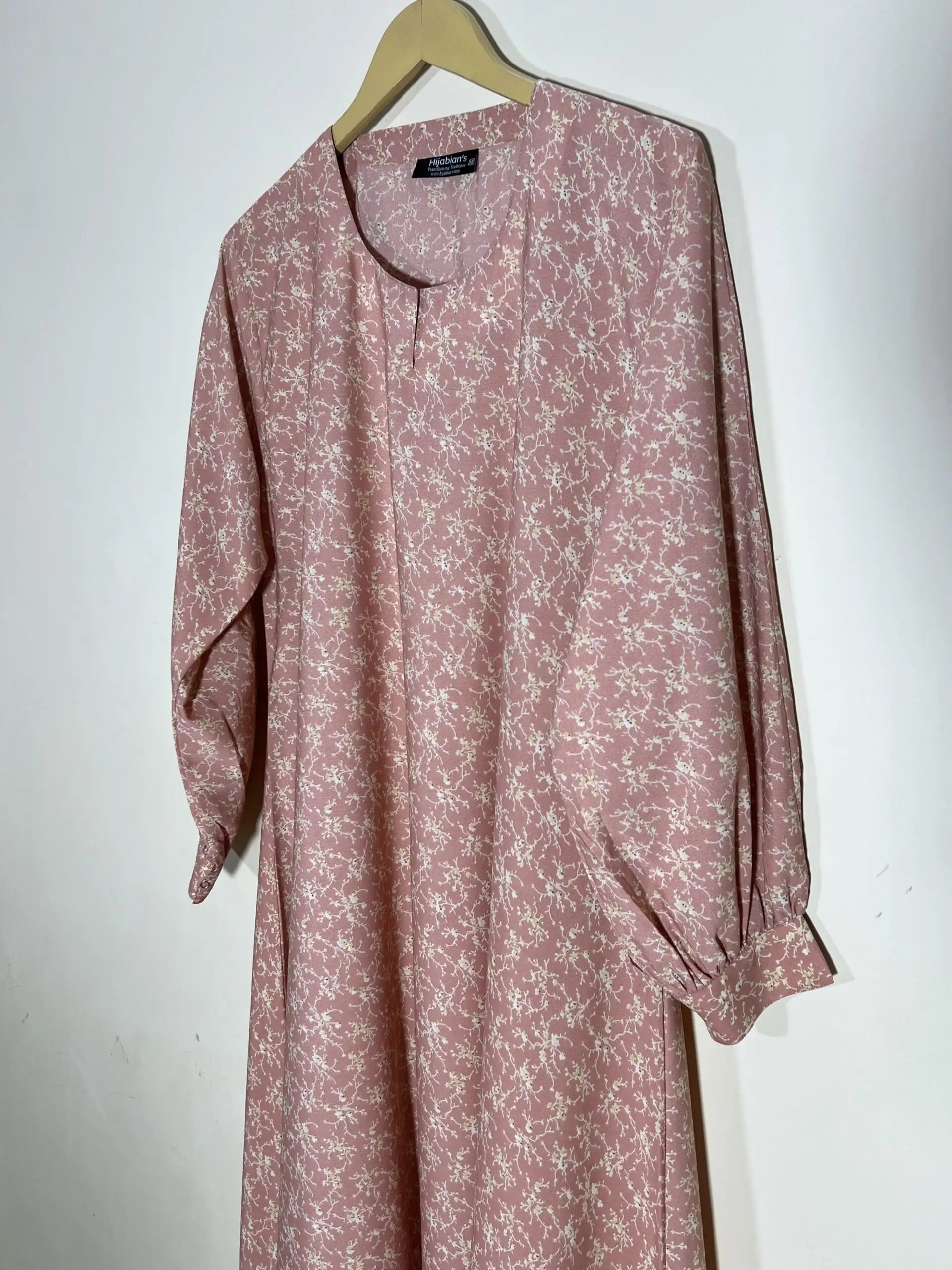 Flamingo Pink - Floral Maxi Abaya HJ1288
