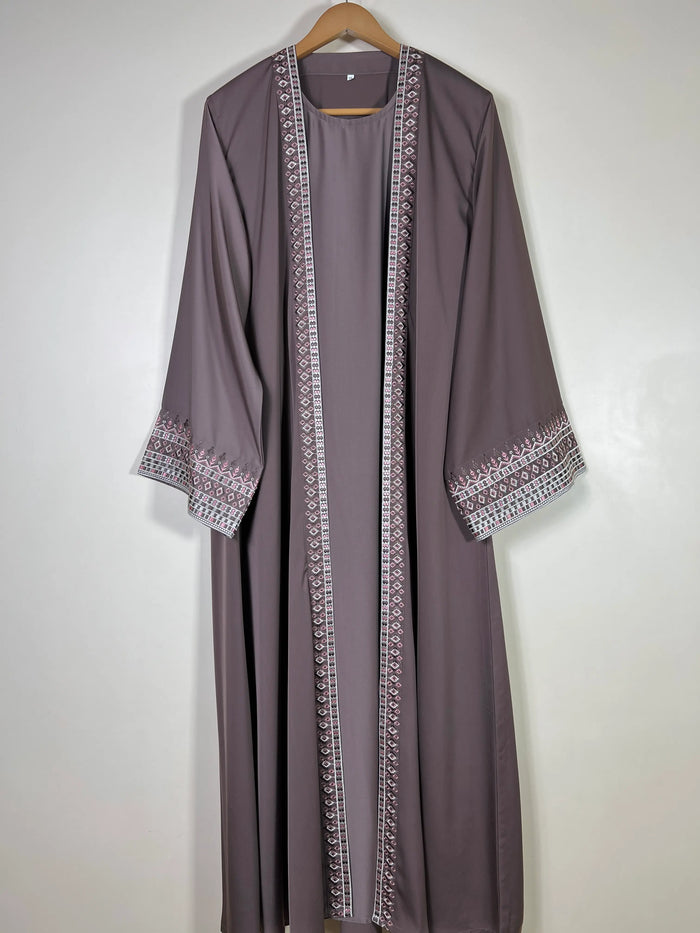 Mocha Taupe - Canvas Layer Abaya HJ1726