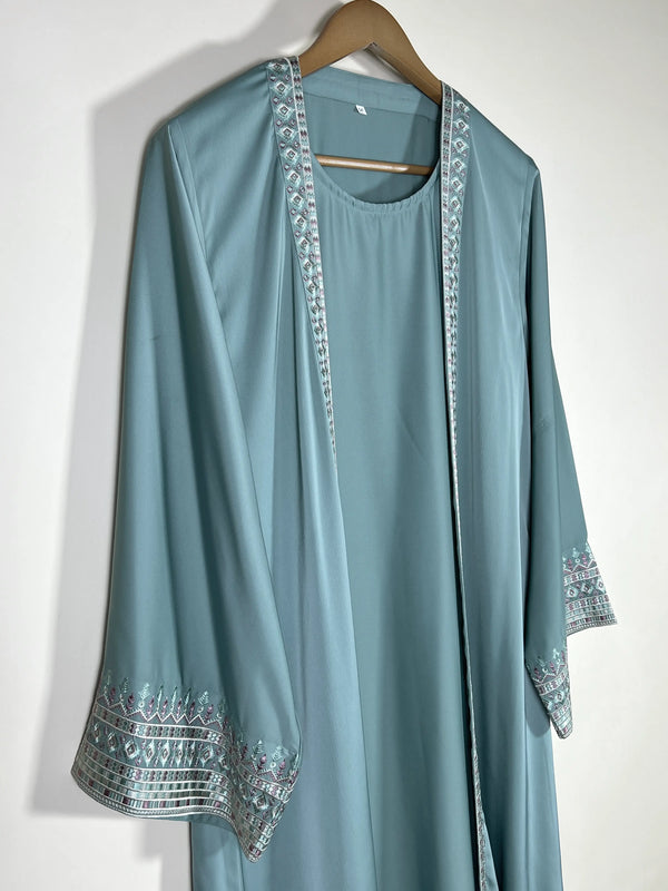 Sage Green - Canvas Layer Abaya HJ1727
