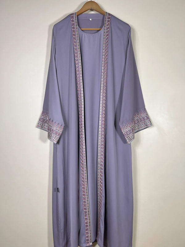 Lavender - Canvas Layer Abaya HJ1724