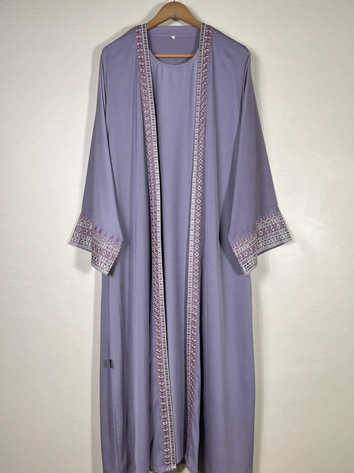Lavender - Canvas Layer Abaya HJ1724