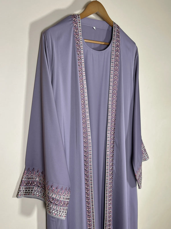 Lavender - Canvas Layer Abaya HJ1724