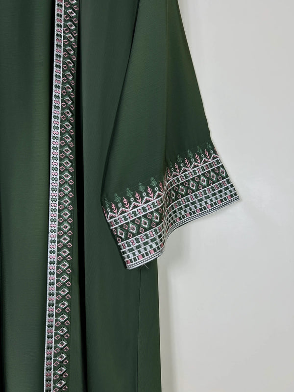 Olive Green - Canvas Layer Abaya HJ1725