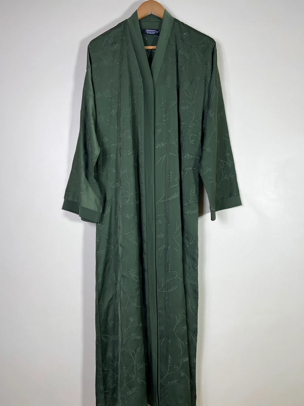 Botanical Luxe Abaya - Olive Green HJ1752
