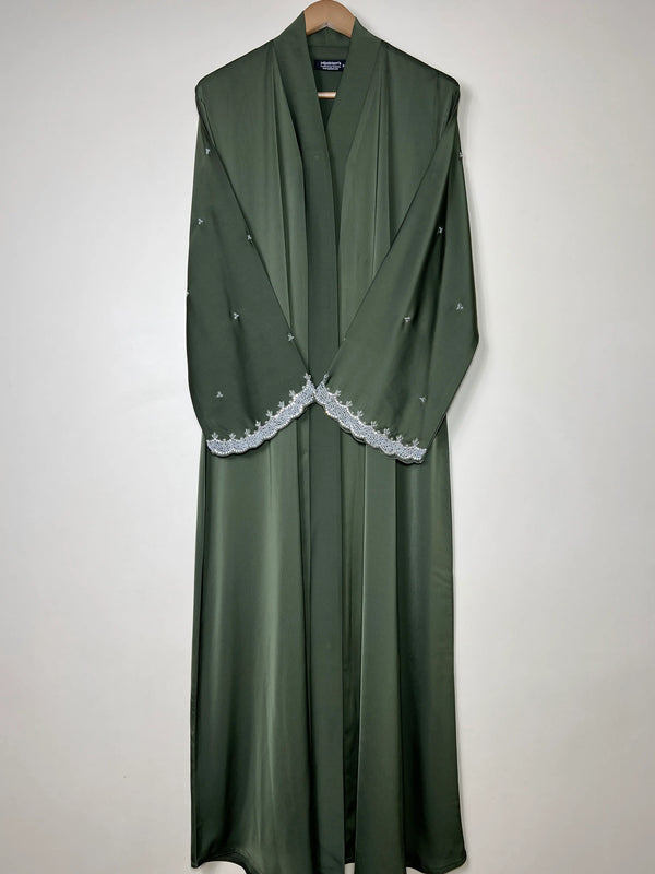 Nisa Luxe Abaya - Olive Green HJ1744
