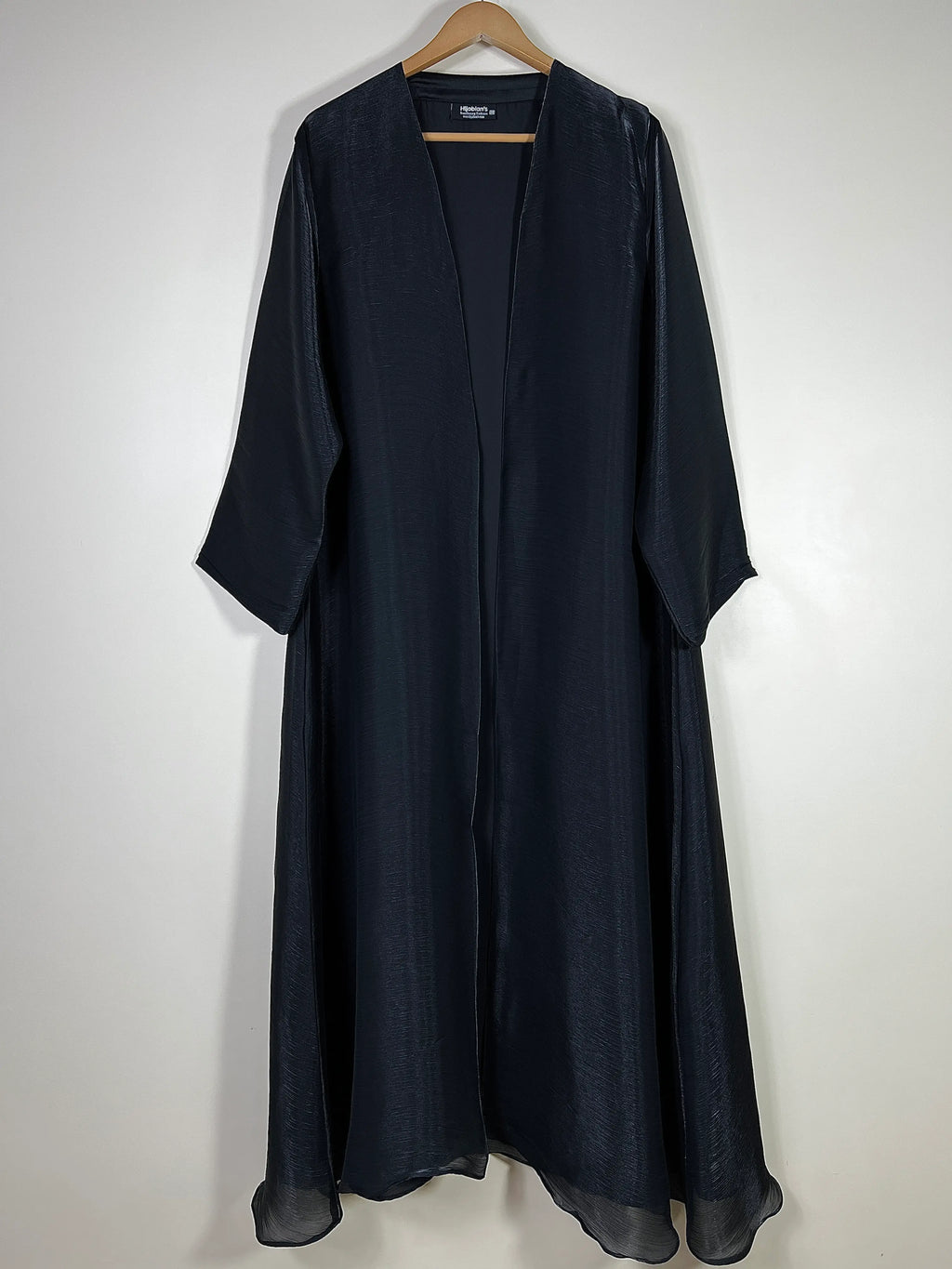 Black -  Zareen Crinkle Silk Abaya HJ1749