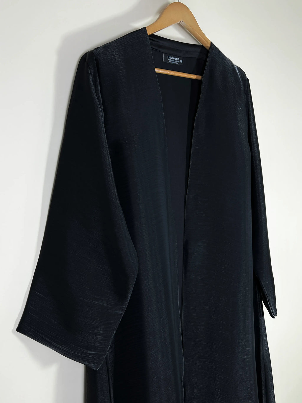 Black -  Zareen Crinkle Silk Abaya HJ1749