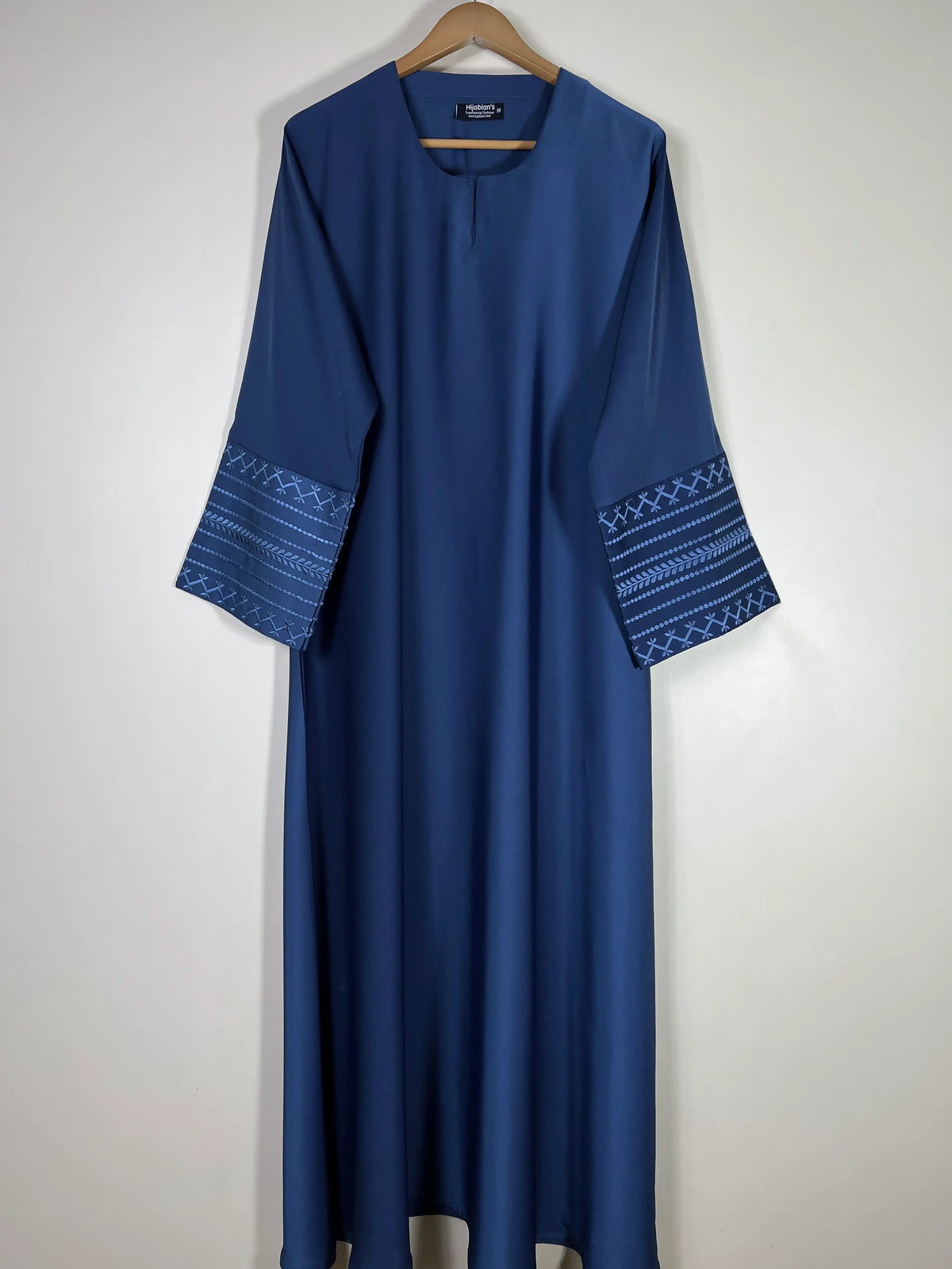 Marine Blue - Trail Embroidery Abaya HJ1748