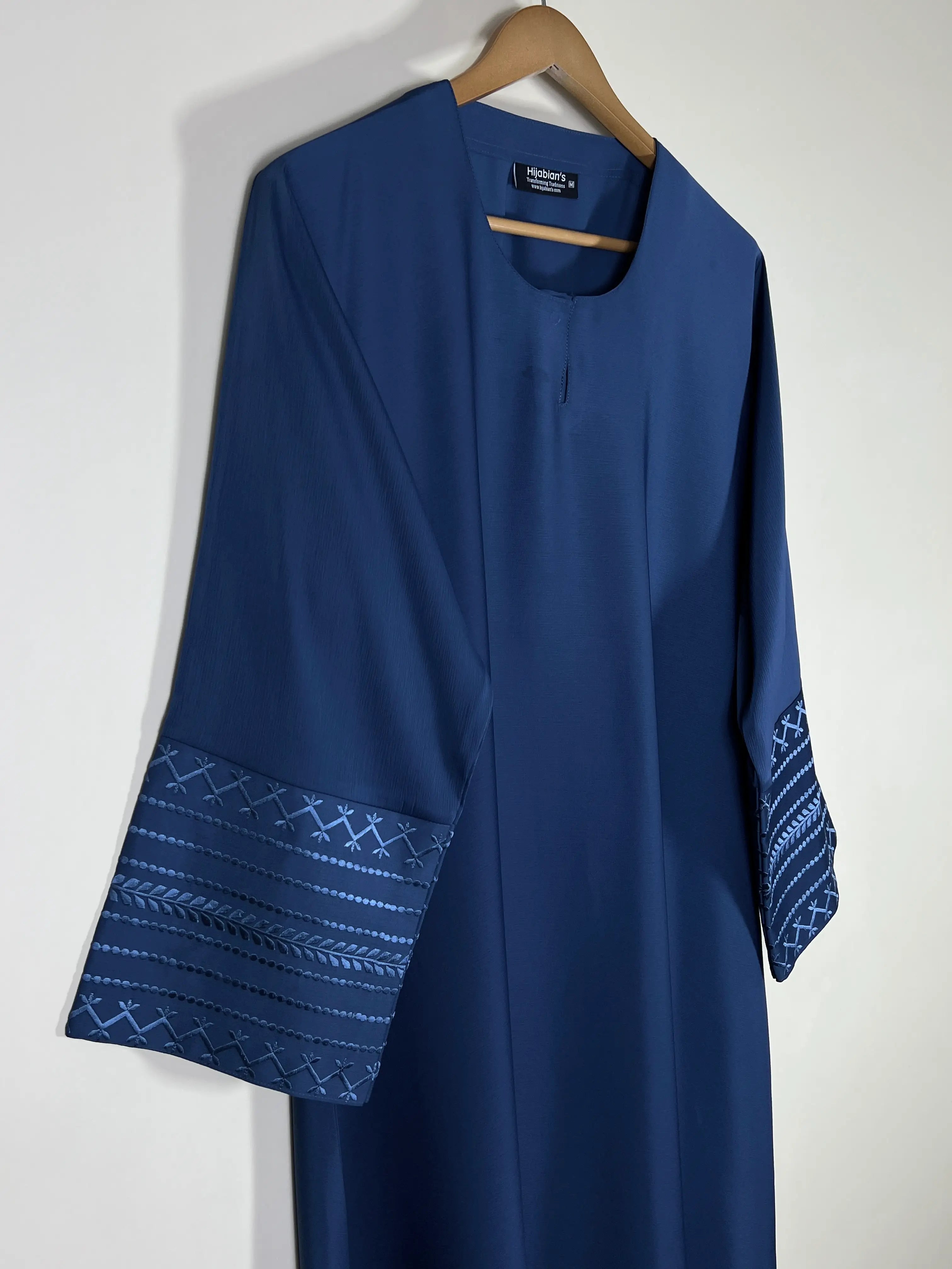 Marine Blue - Trail Embroidery Abaya HJ1748 Secondary image