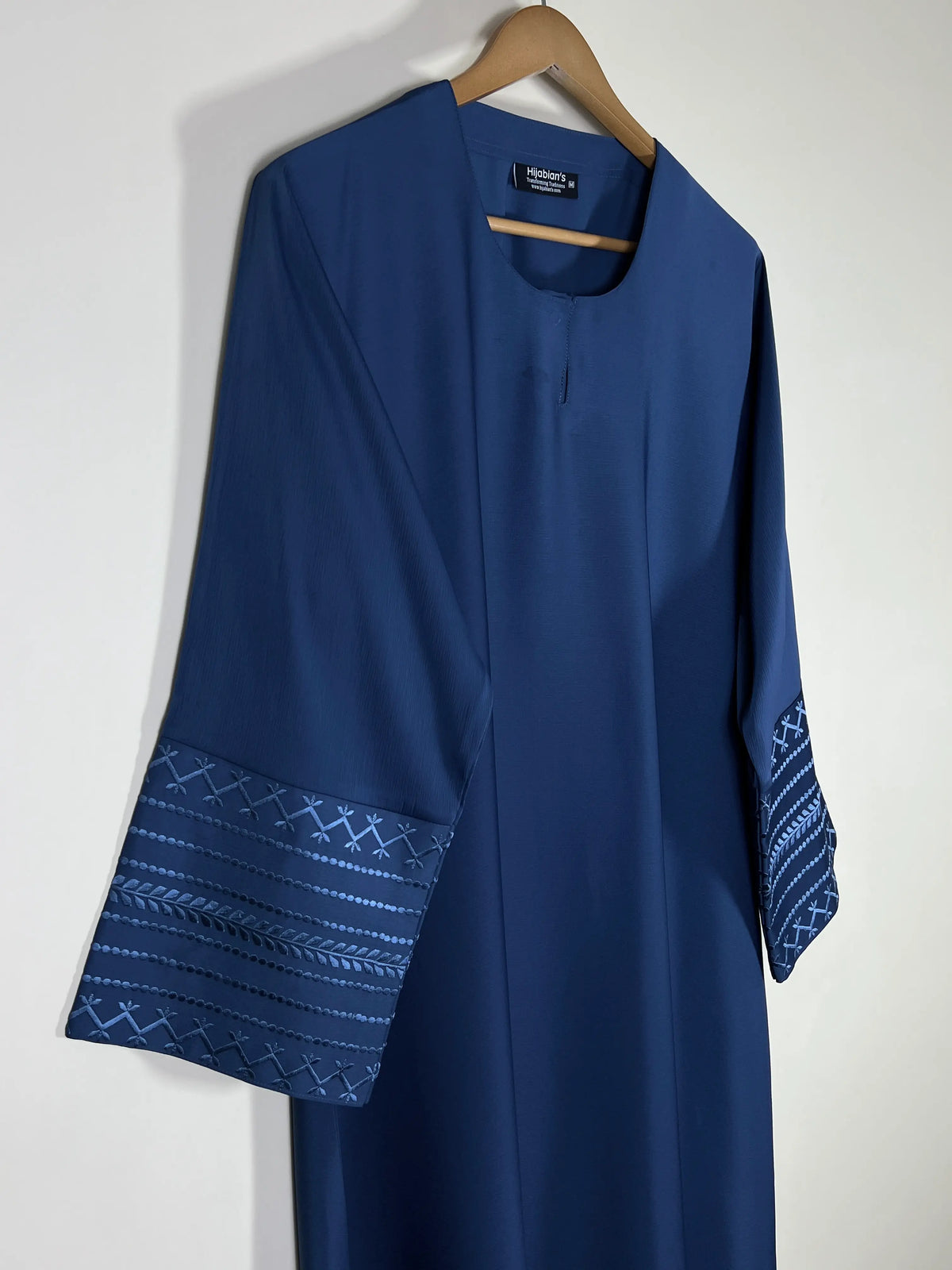 Marine Blue - Trail Embroidery Abaya HJ1748