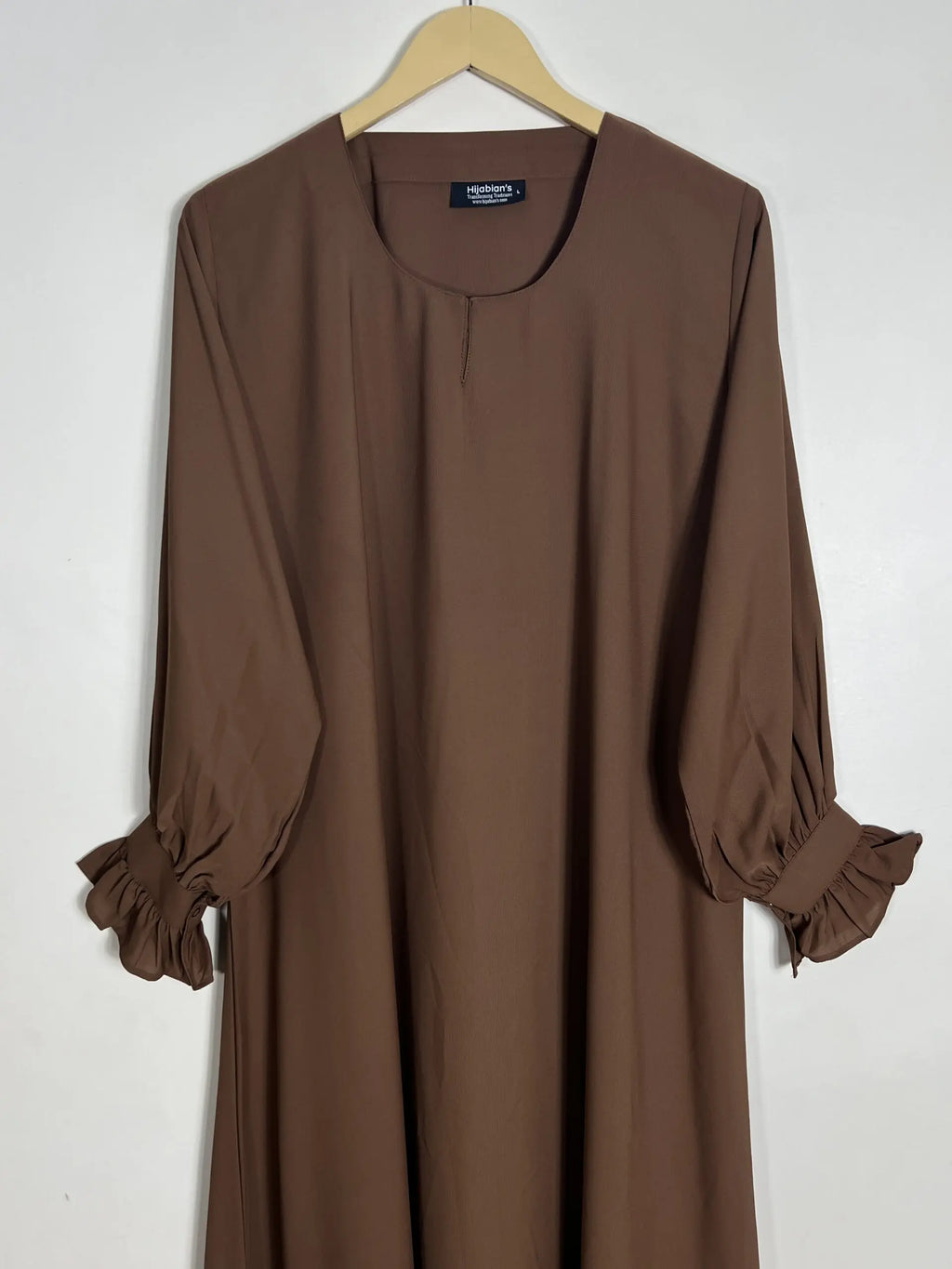 Brown - Cuff Frill Maxi Abaya HJ0941